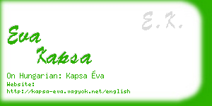 eva kapsa business card